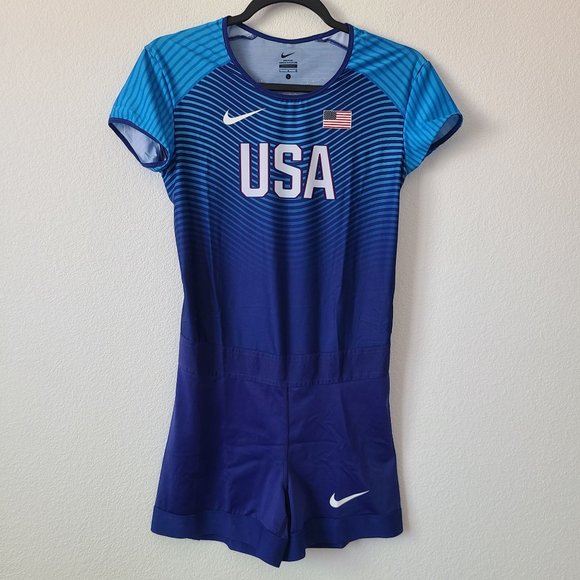 NEW Nike Womens USA Olympic Team Issued Sprint Suit 898164-XXX Size L Blue - Picture 1 of 7